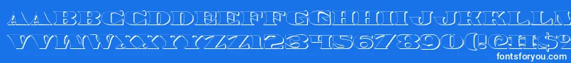 Legalv23D-fontti – valkoiset fontit sinisellä taustalla