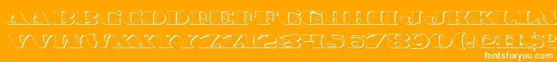 Legalv23D-fontti – valkoiset fontit oranssilla taustalla