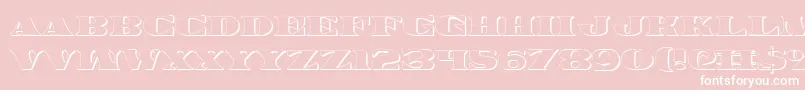 Legalv23D-fontti – valkoiset fontit vaaleanpunaisella taustalla