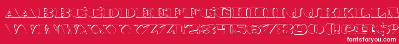 Legalv23D-fontti – valkoiset fontit punaisella taustalla