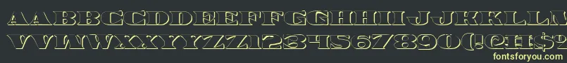 Legalv23D Font – Yellow Fonts on Black Background
