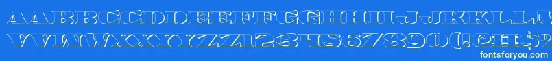 Legalv23D-fontti – keltaiset fontit sinisellä taustalla