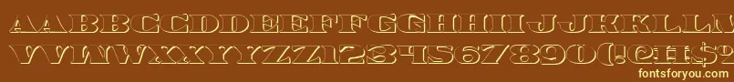 Legalv23D Font – Yellow Fonts on Brown Background