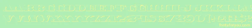 Legalv23D-Schriftart – Gelbe Schriften auf grünem Hintergrund