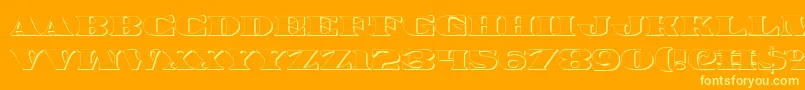 Legalv23D Font – Yellow Fonts on Orange Background
