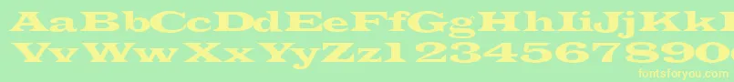 Transverselightssk Font – Yellow Fonts on Green Background