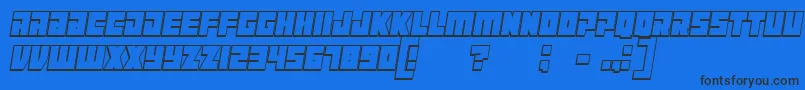 ManiacoutlineItalic Font – Black Fonts on Blue Background