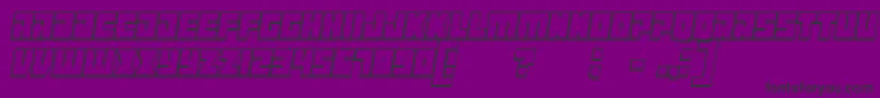 フォントManiacoutlineItalic – 紫の背景に黒い文字