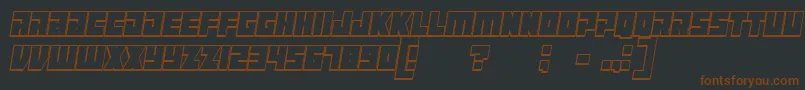 ManiacoutlineItalic-fontti – ruskeat fontit mustalla taustalla