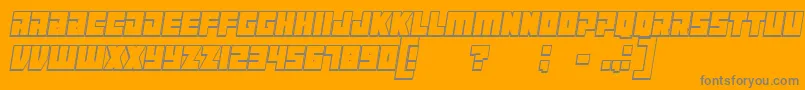 Шрифт ManiacoutlineItalic – серые шрифты на оранжевом фоне