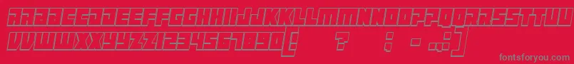 Czcionka ManiacoutlineItalic – szare czcionki na czerwonym tle