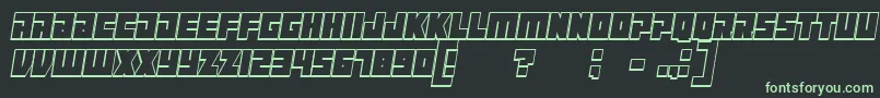 ManiacoutlineItalic Font – Green Fonts on Black Background