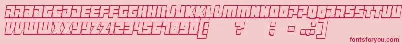 ManiacoutlineItalic Font – Red Fonts on Pink Background