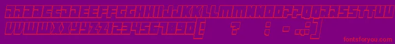 ManiacoutlineItalic Font – Red Fonts on Purple Background