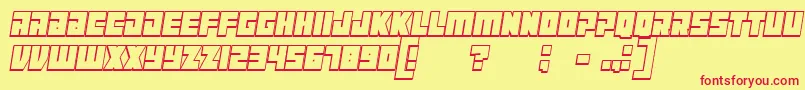ManiacoutlineItalic Font – Red Fonts on Yellow Background
