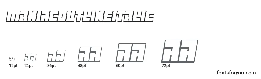 ManiacoutlineItalic Font Sizes
