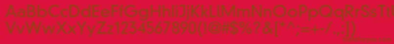 DinneuzeitgroteskstdLight Font – Brown Fonts on Red Background