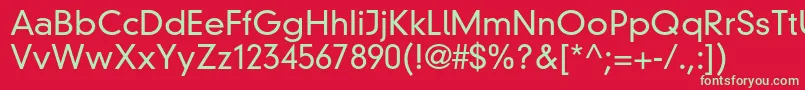 DinneuzeitgroteskstdLight Font – Green Fonts on Red Background