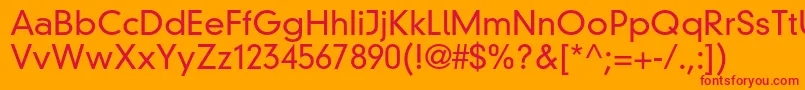 DinneuzeitgroteskstdLight Font – Red Fonts on Orange Background