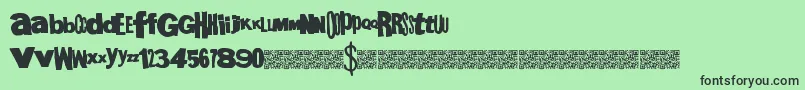 Megagothic Font – Black Fonts on Green Background