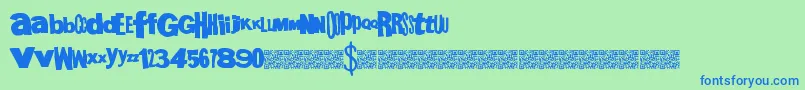 Megagothic Font – Blue Fonts on Green Background