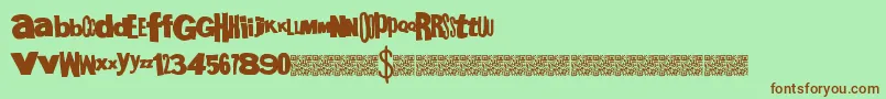 Megagothic Font – Brown Fonts on Green Background