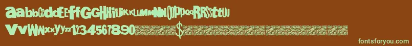 Megagothic Font – Green Fonts on Brown Background