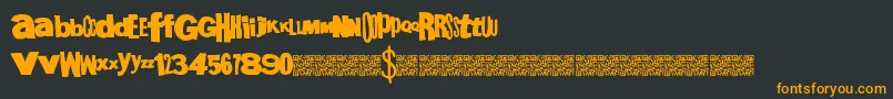 Megagothic Font – Orange Fonts on Black Background