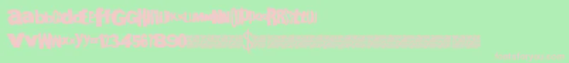 Lisätietoja Megagothic-fontista Megagothic-fontti – vaaleanpunaiset fontit vihreällä taustalla