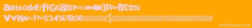 Megagothic-Schriftart – Rosa Schriften auf orangefarbenem Hintergrund