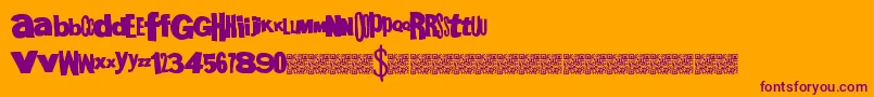 Megagothic Font – Purple Fonts on Orange Background