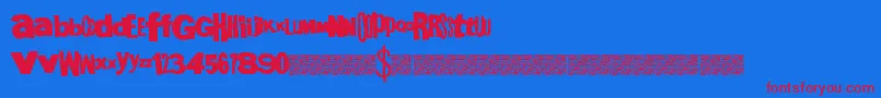 Megagothic Font – Red Fonts on Blue Background