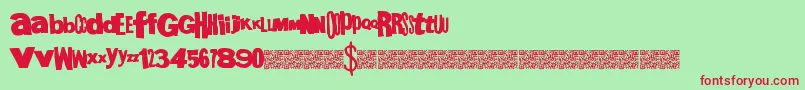 Megagothic Font – Red Fonts on Green Background