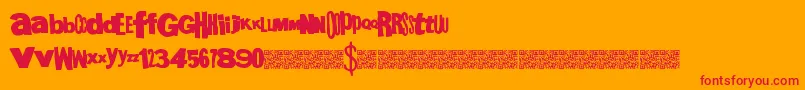 Megagothic Font – Red Fonts on Orange Background