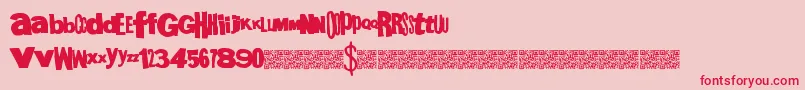 Megagothic-Schriftart – Rote Schriften auf rosa Hintergrund