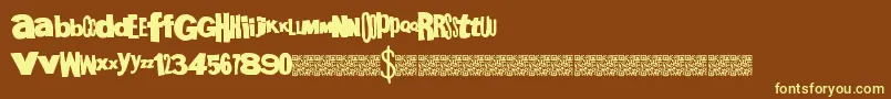 Megagothic Font – Yellow Fonts on Brown Background