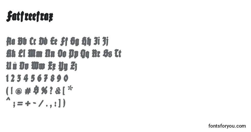 Fuente Fatfreefrax - alfabeto, números, caracteres especiales