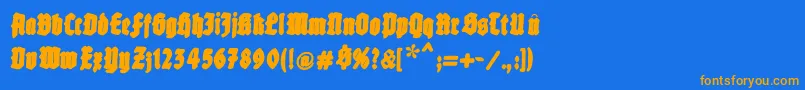 Fatfreefrax Font – Orange Fonts on Blue Background