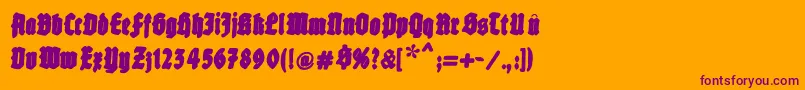 Fatfreefrax-Schriftart – Violette Schriften auf orangefarbenem Hintergrund