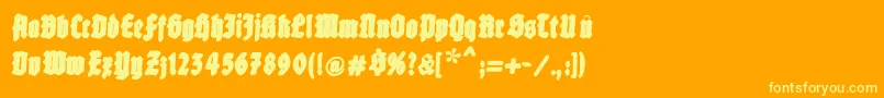 Fatfreefrax Font – Yellow Fonts on Orange Background