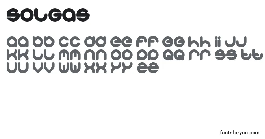 Schriftart Solgas – Alphabet, Zahlen, spezielle Symbole