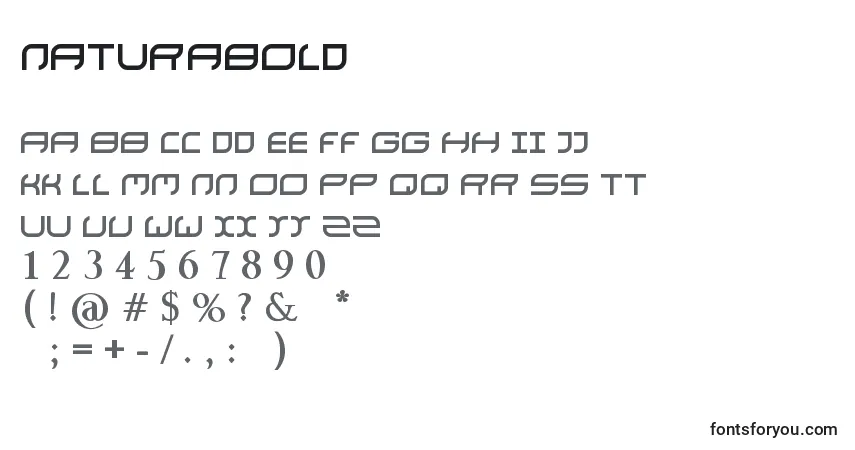 Шрифт NaturaBold – алфавит, цифры, специальные символы