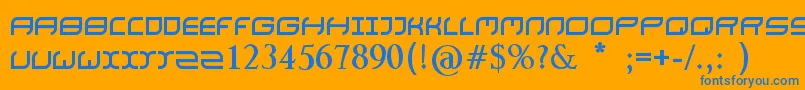 NaturaBold Font – Blue Fonts on Orange Background