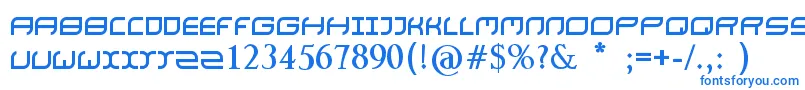 フォントNaturaBold – 白い背景に青い文字