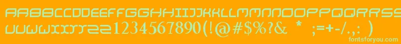 フォントNaturaBold – オレンジの背景に緑のフォント