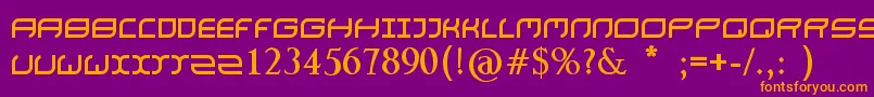 フォントNaturaBold – 紫色の背景にオレンジのフォント