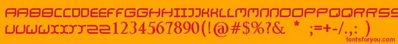 フォントNaturaBold – オレンジの背景に赤い文字