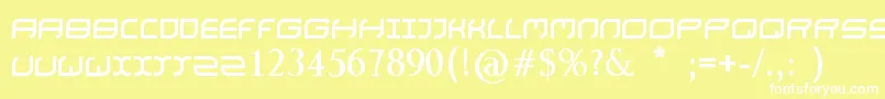 フォントNaturaBold – 黄色い背景に白い文字