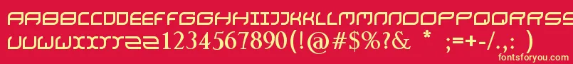 フォントNaturaBold – 黄色の文字、赤い背景