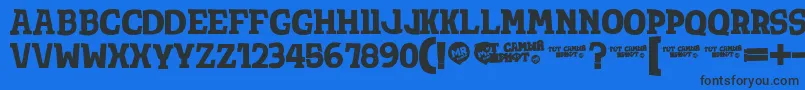 TotShriftBold Font – Black Fonts on Blue Background